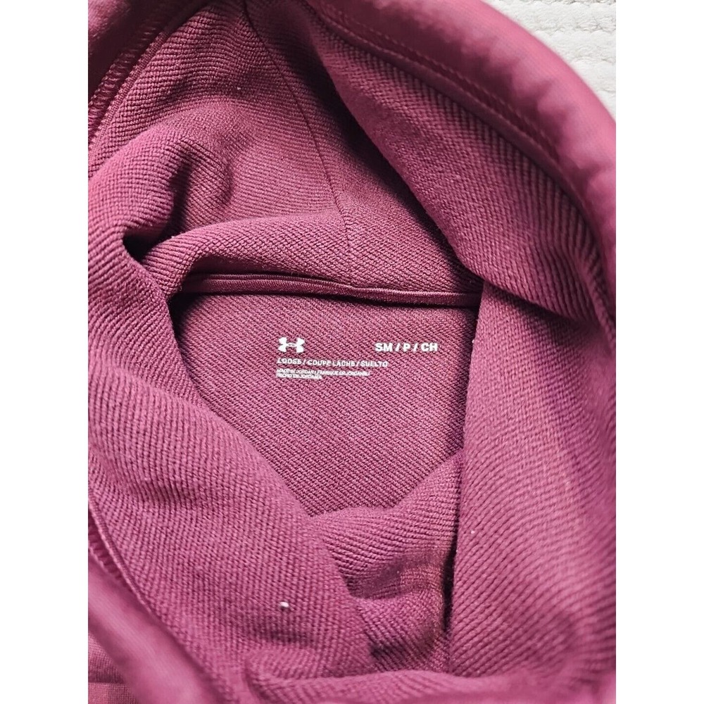 Under Armour Sweatshirt Womens Small Purple Mesh Sleeve Funnel Neck - Picture 4 of 7